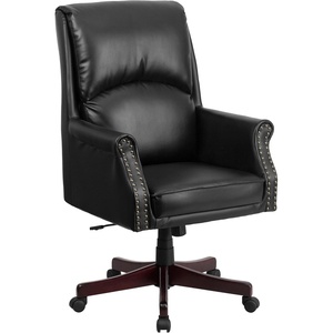 image:imageFlash Furniture High Back Pillow Back Burgundy LeatherSoft Executive Swivel Office Chair with ArmsBlack