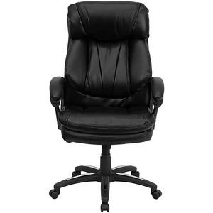 image:imageFlash Furniture Iris High Back Black LeatherSoft Executive Swivel Ergonomic Office Chair with Plush Headrest Extensive Padding and Arms