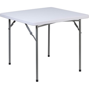 image:imageFlash Furniture Kathryn 281Foot Square Granite White Plastic Folding Table with Powder Coated Locking Legs