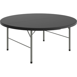 image:imageFlash Furniture Kathryn 589Foot Round BiFold Granite Black Plastic Banquet and Event Folding Table with Carrying HandleGranite Black