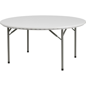 image:imageFlash Furniture Kathryn 5Foot Round Granite White Plastic Folding Table Commercial Grade Round Table for 8 Guests