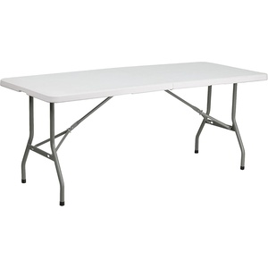 image:imageFlash Furniture Kathryn Commercial Grade 6Foot BiFold Granite Black Plastic Folding TableGranite White