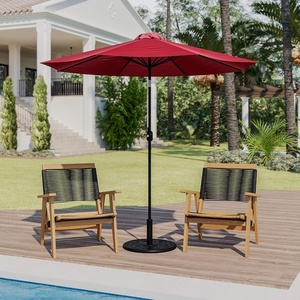 image:imageFlash Furniture Kona Tan 9 FT Round Umbrella with 15 Diameter Aluminum Pole with Crank and Tilt FunctionRed