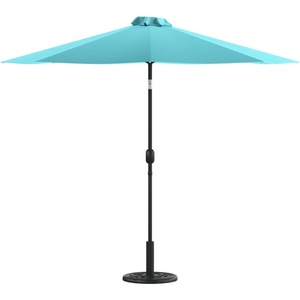 image:imageFlash Furniture Kona Tan 9 FT Round Umbrella with 15 Diameter Aluminum Pole with Crank and Tilt FunctionTeal
