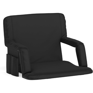 image:imageFlash Furniture Malta Extra Wide Portable Stadium Seat for Bleachers or Benches Padded Stadium Chair with Backpack Straps and Storage 265 lb Weight Capacity RedBlack