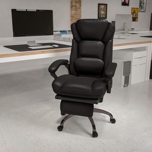 image:imageFlash Furniture Martin High Back Black LeatherSoft Executive Reclining Ergonomic Swivel Office Chair with Outer Lumbar Cushion and Arms