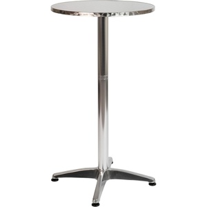image:imageFlash Furniture Metal Bar Table  Aluminum Patio Table  Mellie 235H Round Bar Height Table  IndoorOutdoor  BlackAluminum