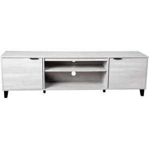 image:imageFlash Furniture Nelson Mid Century Modern TV Stand for up to 60 TVs  Gray Finish  70 Wide  Adjustable Shelves  Open and Closed Storage