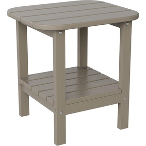image:imageFlash Furniture Newport 2Tier Adirondack Side Table  Recycled HDPE AllWeather Materials  IndoorOutdoor  WhiteBrown