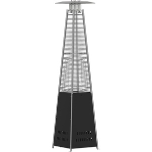 image:imageFlash Furniture Outdoor Patio Heater with Wheels  Silver  42000 BTU  75 Feet Tall  Stainless Steel  For Residential and Commercial UseBlack