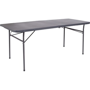 image:imageFlash Furniture Park Commercial Grade 6Foot BiFold Brown Rattan Plastic Folding TableDark Gray