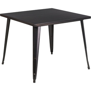 image:imageFlash Furniture Parker Commercial Grade 355 Square Black Metal IndoorOutdoor TableBlackantique Gold