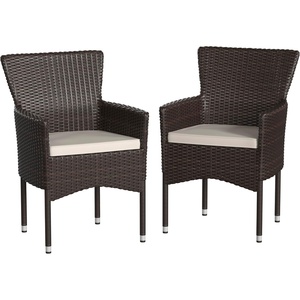 image:imageFlash Furniture Peregrine 7 Piece Outdoor Patio Dining Set  Space Saving Black Wicker Modular Chairs amp Cream CushionsNatural Finish Acacia Wood TableSeating for 6EspressoCream