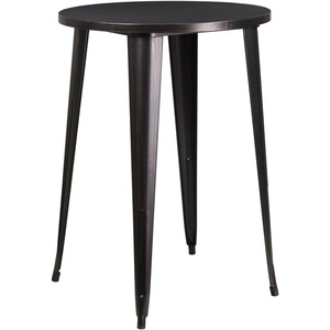 image:imageFlash Furniture Philip Commercial Grade 30 Round Black Metal IndoorOutdoor Bar Height TableBlackantique Gold