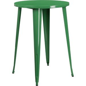 image:imageFlash Furniture Philip Commercial Grade 30 Round Black Metal IndoorOutdoor Bar Height TableGreen
