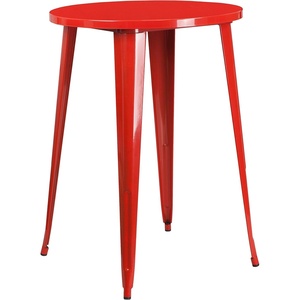 image:imageFlash Furniture Philip Commercial Grade 30 Round Black Metal IndoorOutdoor Bar Height TableRed