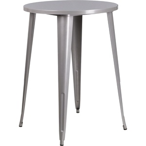 image:imageFlash Furniture Philip Commercial Grade 30 Round Black Metal IndoorOutdoor Bar Height TableSilver