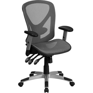 image:imageFlash Furniture Sam MidBack Transparent Gray Mesh Multifunction Executive Swivel Ergonomic Office Chair with Adjustable ArmsGrey