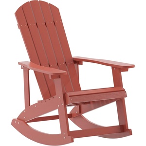 image:imageFlash Furniture Savannah Poly Resin Wood Adirondack Rocking Chair  All Weather Black Polystyrene  Stainless Steel Hardware  Set of 2Red