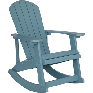image:imageFlash Furniture Savannah Poly Resin Wood Adirondack Rocking Chair  All Weather Black Polystyrene  Stainless Steel Hardware  Set of 2Sea Foam
