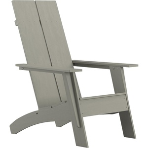 image:imageFlash Furniture Sawyer Modern Commercial 2Slat Back Adirondack Chair  Black Commercial AllWeather Poly Resin Lounge ChairGrey