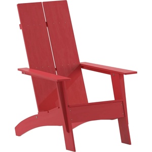 image:imageFlash Furniture Sawyer Modern Commercial 2Slat Back Adirondack Chair  Black Commercial AllWeather Poly Resin Lounge ChairRed