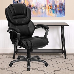 image:imageFlash Furniture Stella High Back Black LeatherSoft Executive Swivel Ergonomic Office Chair with ArmsBlack