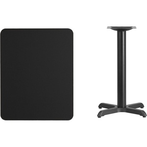 image:imageFlash Furniture Stiles 24 x 30 Rectangular Black Laminate Table Top with 22 x 22 Table Height BaseBlack