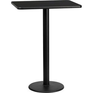 image:imageFlash Furniture Stiles 24 x 30 Rectangular Mahogany Laminate Table Top with 18 Round Bar Height Table BaseBlack