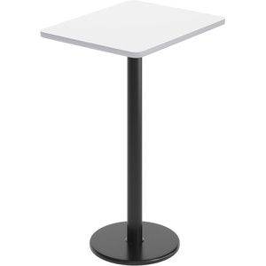 image:imageFlash Furniture Stiles 24 x 30 Rectangular Mahogany Laminate Table Top with 18 Round Bar Height Table BaseWhite