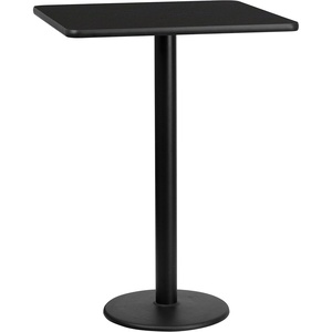 image:imageFlash Furniture Stiles 30 Square Black Laminate Table Top with 18 Round Bar Height Table BaseBlack