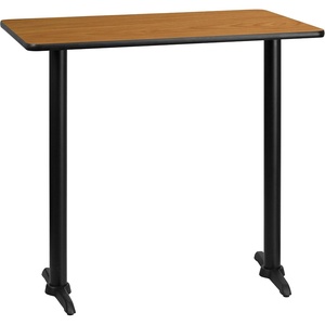 image:imageFlash Furniture Stiles 30 x 42 Rectangular Black Laminate Table Top with 5 x 22 Bar Height Table BasesNatural
