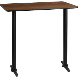 image:imageFlash Furniture Stiles 30 x 42 Rectangular Black Laminate Table Top with 5 x 22 Bar Height Table BasesWalnut