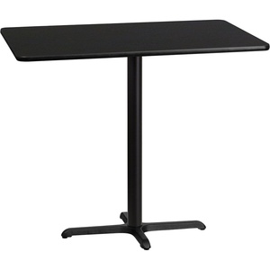image:imageFlash Furniture Stiles 30 x 48 Rectangular Natural Laminate Table Top with 235 x 295 Bar Height Table BaseBlack