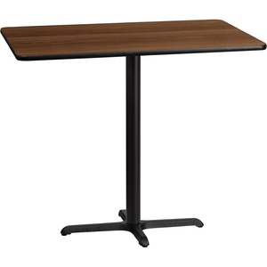 image:imageFlash Furniture Stiles 30 x 48 Rectangular Natural Laminate Table Top with 235 x 295 Bar Height Table BaseWalnut