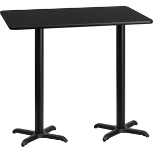 image:imageFlash Furniture Stiles 30 x 60 Rectangular Black Laminate Table Top with 22 x 22 Bar Height Table BasesBlack