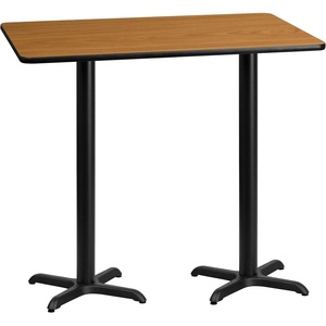image:imageFlash Furniture Stiles 30 x 60 Rectangular Black Laminate Table Top with 22 x 22 Bar Height Table BasesNatural