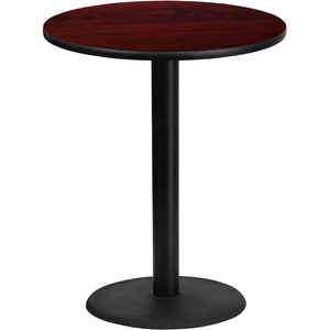 image:imageFlash Furniture Stiles 36 Round Mahogany Laminate Table Top with 24 Round Bar Height Table BaseMahogany