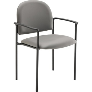 image:imageFlash Furniture Tiffany Side Reception Chair with Padded Armrests Stackable Vinyl Waiting Room Chair for Commercial or Residential Use BlackGray Vinyl
