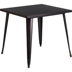 image:imageFlash Furniture Toby Commercial Grade 3175 Square Black Metal IndoorOutdoor TableBlackantique Gold