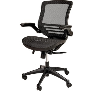 image:imageFlash Furniture Warfield MidBack Transparent Black Mesh Executive Swivel Office Chair with Black Frame and FlipUp ArmsBlack MeshBlack Frame