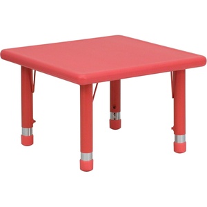 image:imageFlash Furniture Wren 24 Square Natural Plastic Height Adjustable Activity TableRed