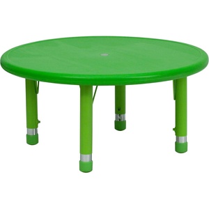 image:imageFlash Furniture Wren 33 Round Natural Plastic Height AdjusTable with Rounded Safety Corners Activity Table with Rounded Safety CornersGreen
