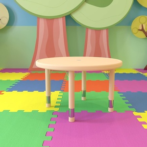 image:imageFlash Furniture Wren 33 Round Natural Plastic Height AdjusTable with Rounded Safety Corners Activity Table with Rounded Safety CornersNatural