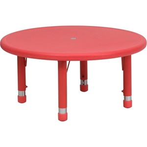 image:imageFlash Furniture Wren 33 Round Natural Plastic Height AdjusTable with Rounded Safety Corners Activity Table with Rounded Safety CornersRed