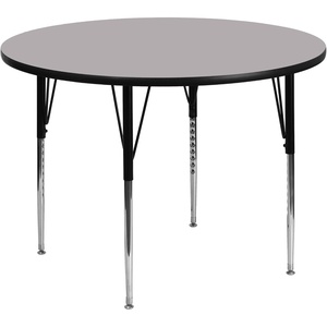 image:imageFlash Furniture Wren 42 Round Oak Thermal Laminate Activity Table  Standard Height Adjustable LegsGrey