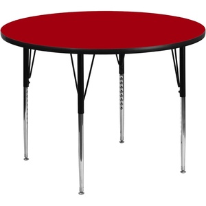 image:imageFlash Furniture Wren 42 Round Oak Thermal Laminate Activity Table  Standard Height Adjustable LegsRed