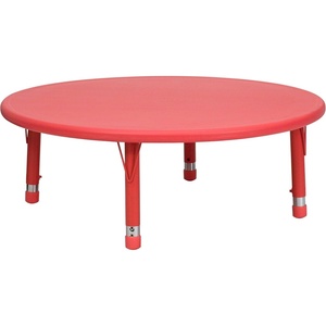 image:imageFlash Furniture Wren 45 Round Natural Plastic Height AdjusTable with Rounded Safety Corners Activity Table with Rounded Safety CornersRed