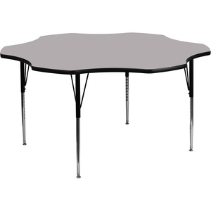 image:imageFlash Furniture Wren 60 Flower Grey Thermal Laminate Activity Table  Standard Height Adjustable LegsGrey
