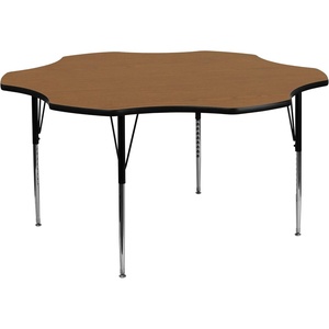 image:imageFlash Furniture Wren 60 Flower Grey Thermal Laminate Activity Table  Standard Height Adjustable LegsOak